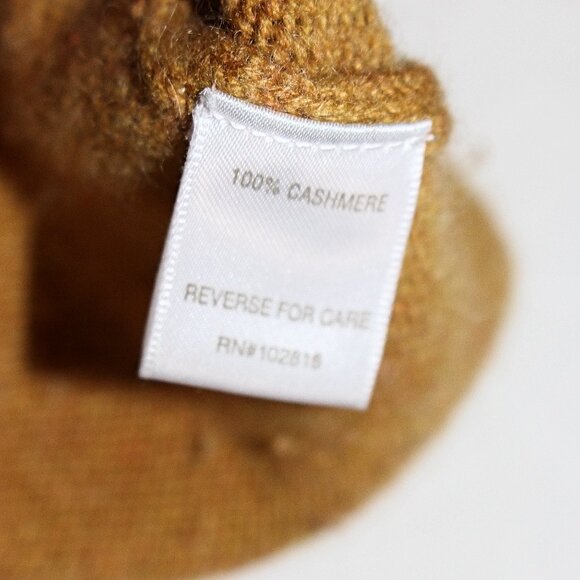 Garnet Hill - Women's 100% Cashmere Pointelle Crewneck in Mustard Yellow, Large - Picture 6 of 9